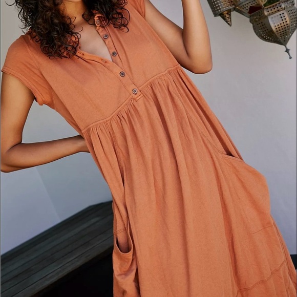 Free People Beach All My Beaches Midi Dress - Size M - Picture 2 of 9